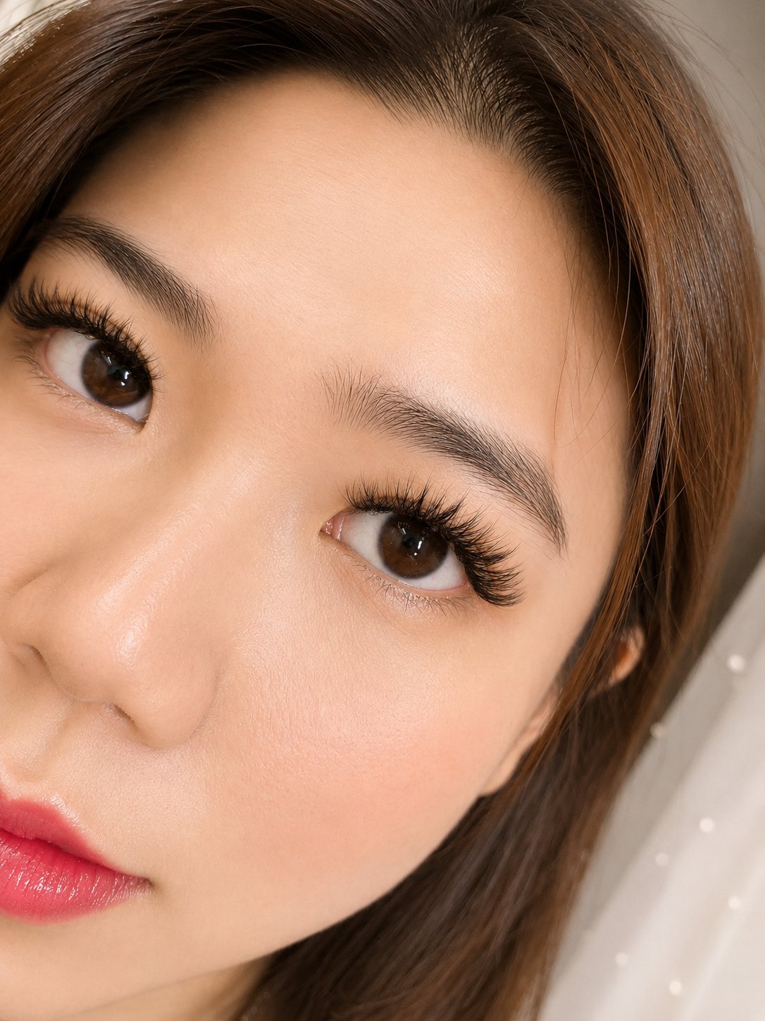 Volume lash extensions close-up