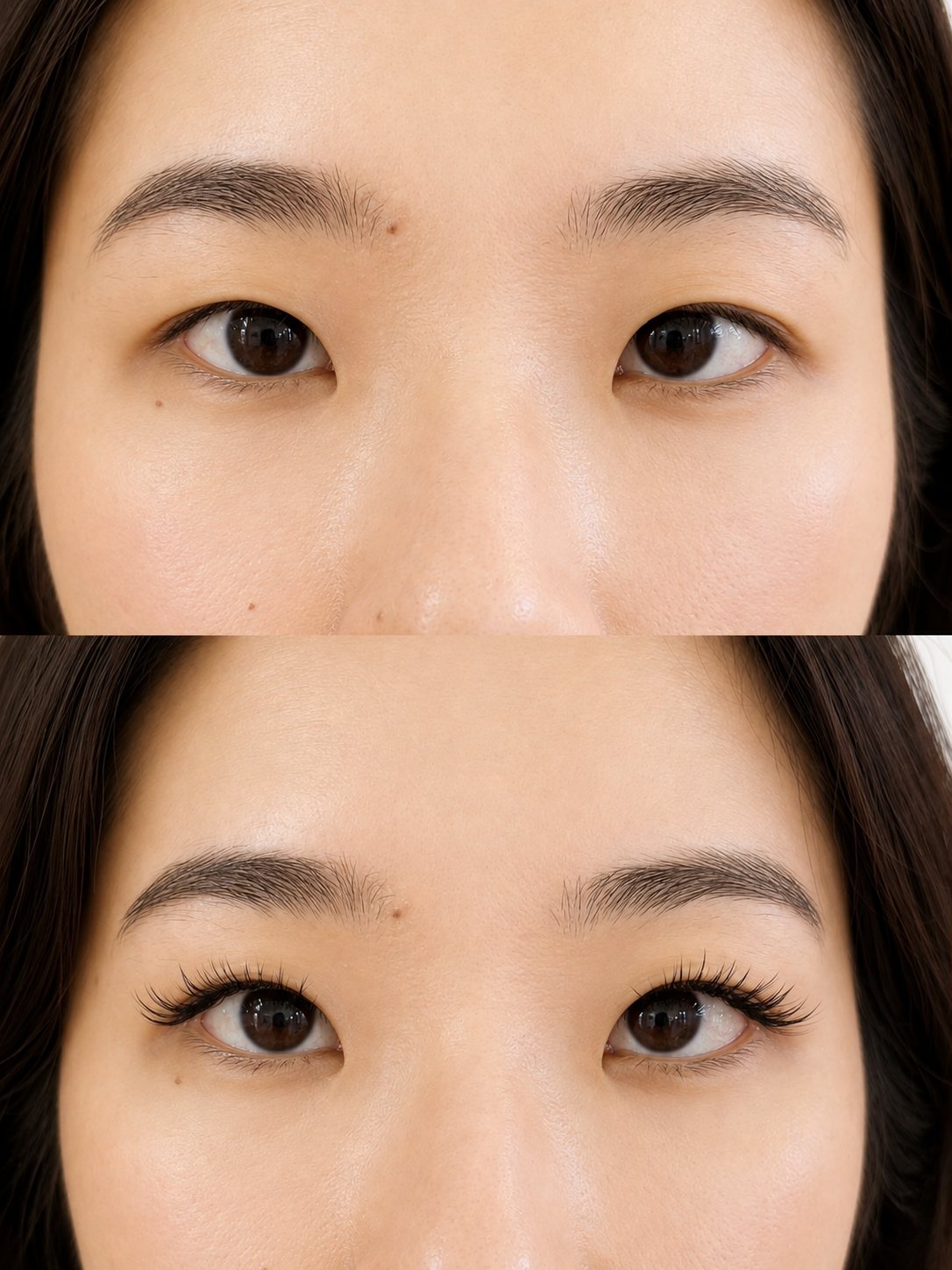 Lash extensions before and after