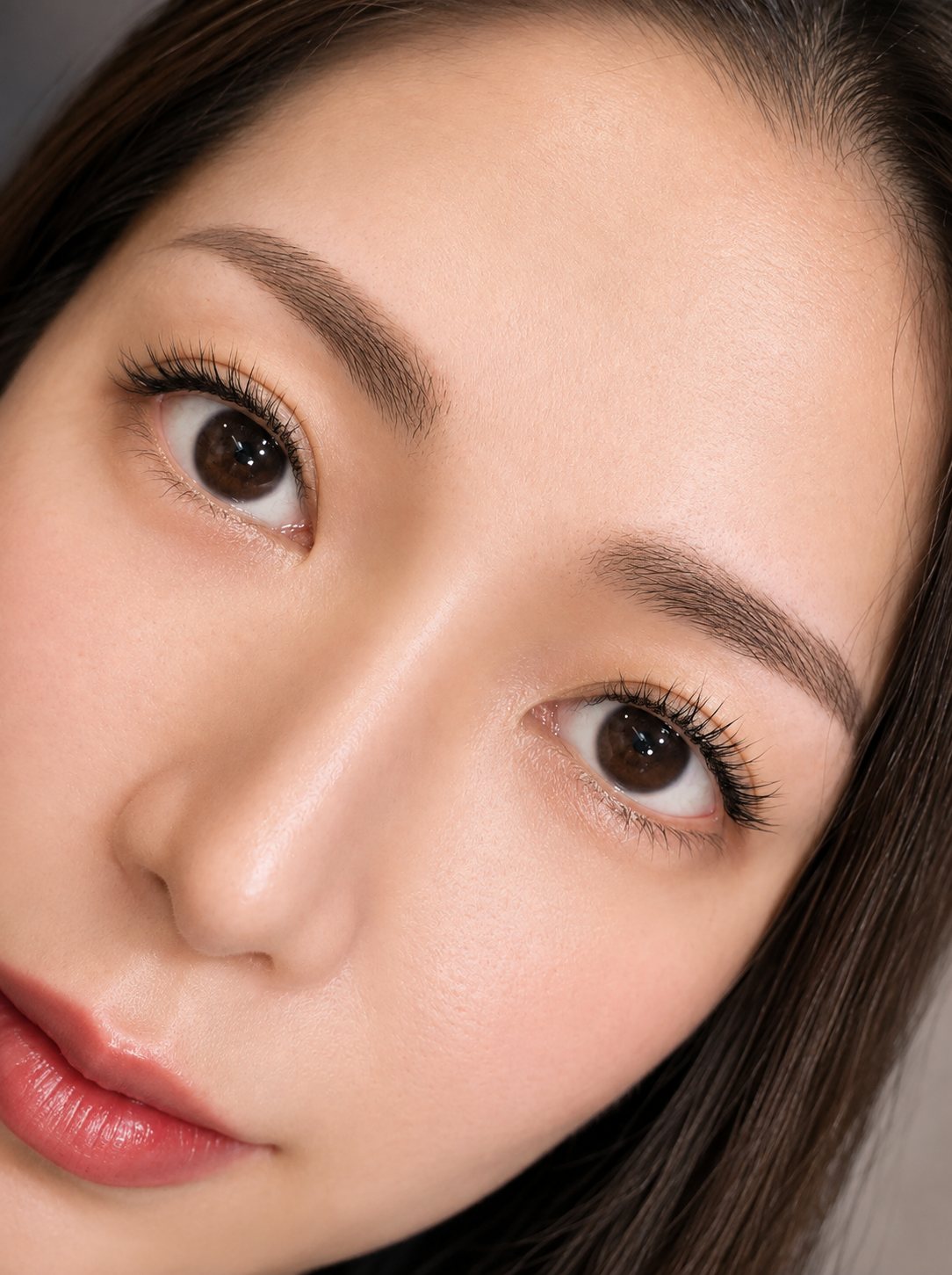 Keratin lash lift close-up